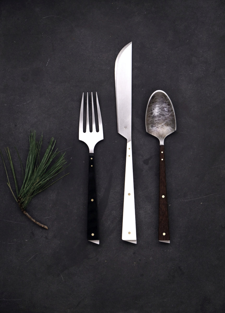 Lapland Forest' Flatware - Stainless Steel Black PVD Flatware – Nora Knives