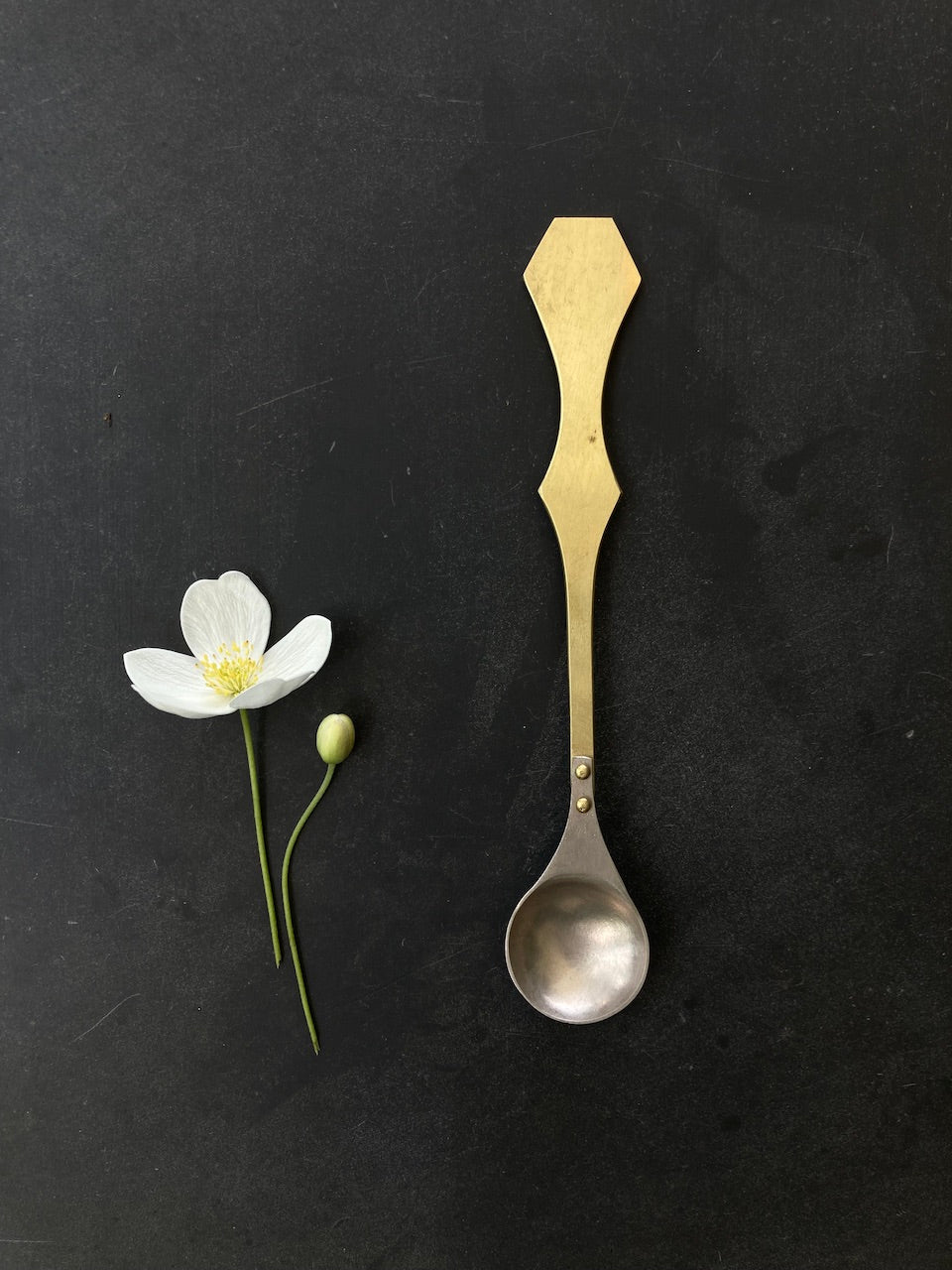 Metalwork Salt Spoon - Brass